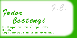 fodor csetenyi business card